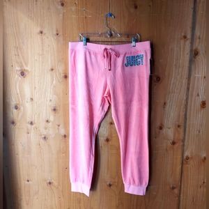 Juicy Couture Los Angeles California Black Label Guava Logo Valor Slim Pant